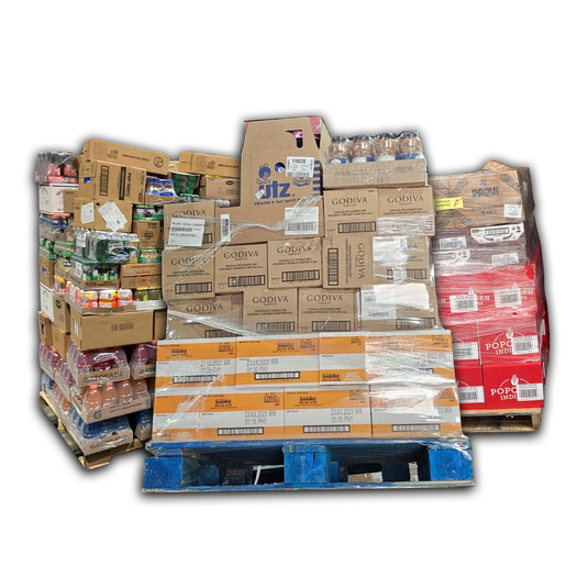 liquidation pallets of food and snacks